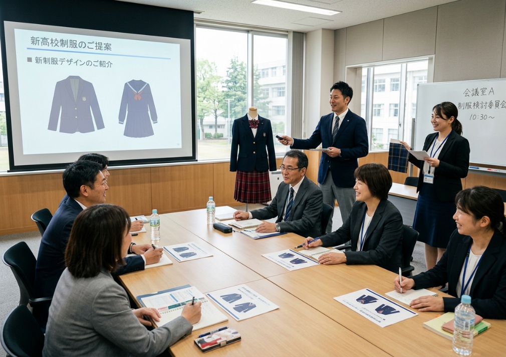 制服検討委員会での新制服プレゼンテーション